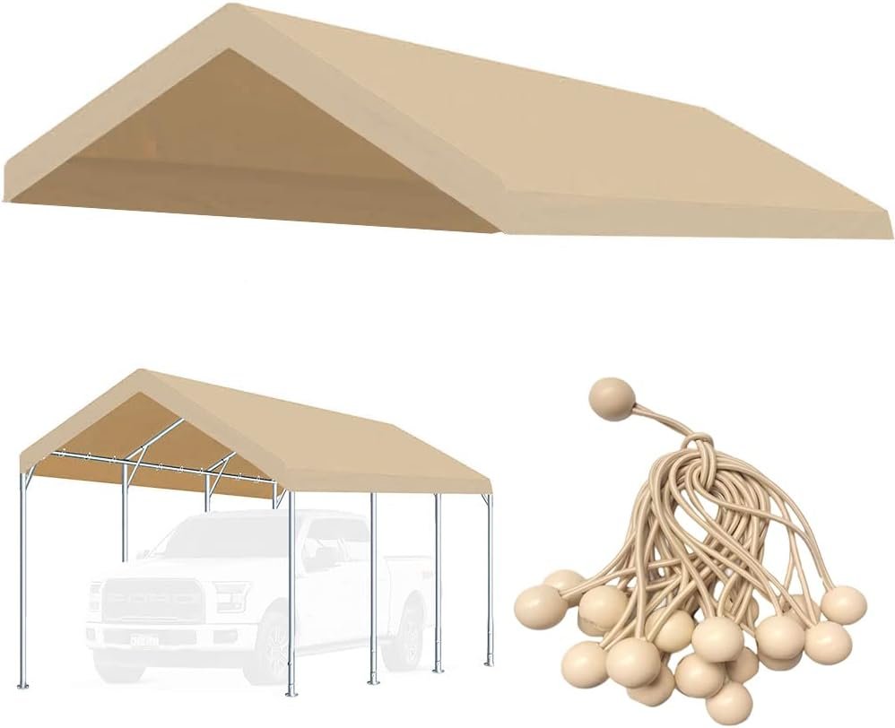 thumbnail image 2 of PHI VILLA 12x20 Ft Heavy Duty Carport – Steel Frame & PE Canopy, Waterproof Sun Shade For Vehicle 2 of 5