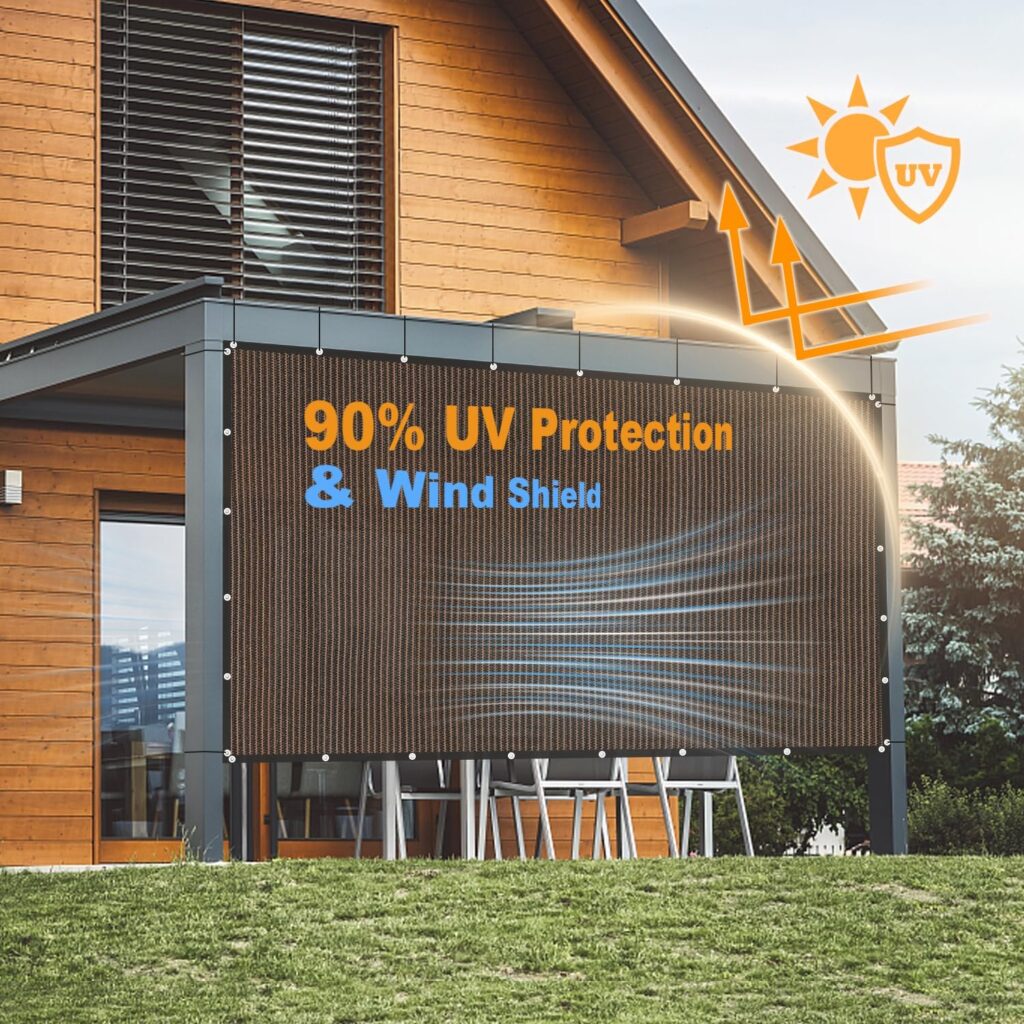 90% Shade Cloth 16x16 FT - UV Block Sun Shade Fabric With Grommets For Patio & Garden