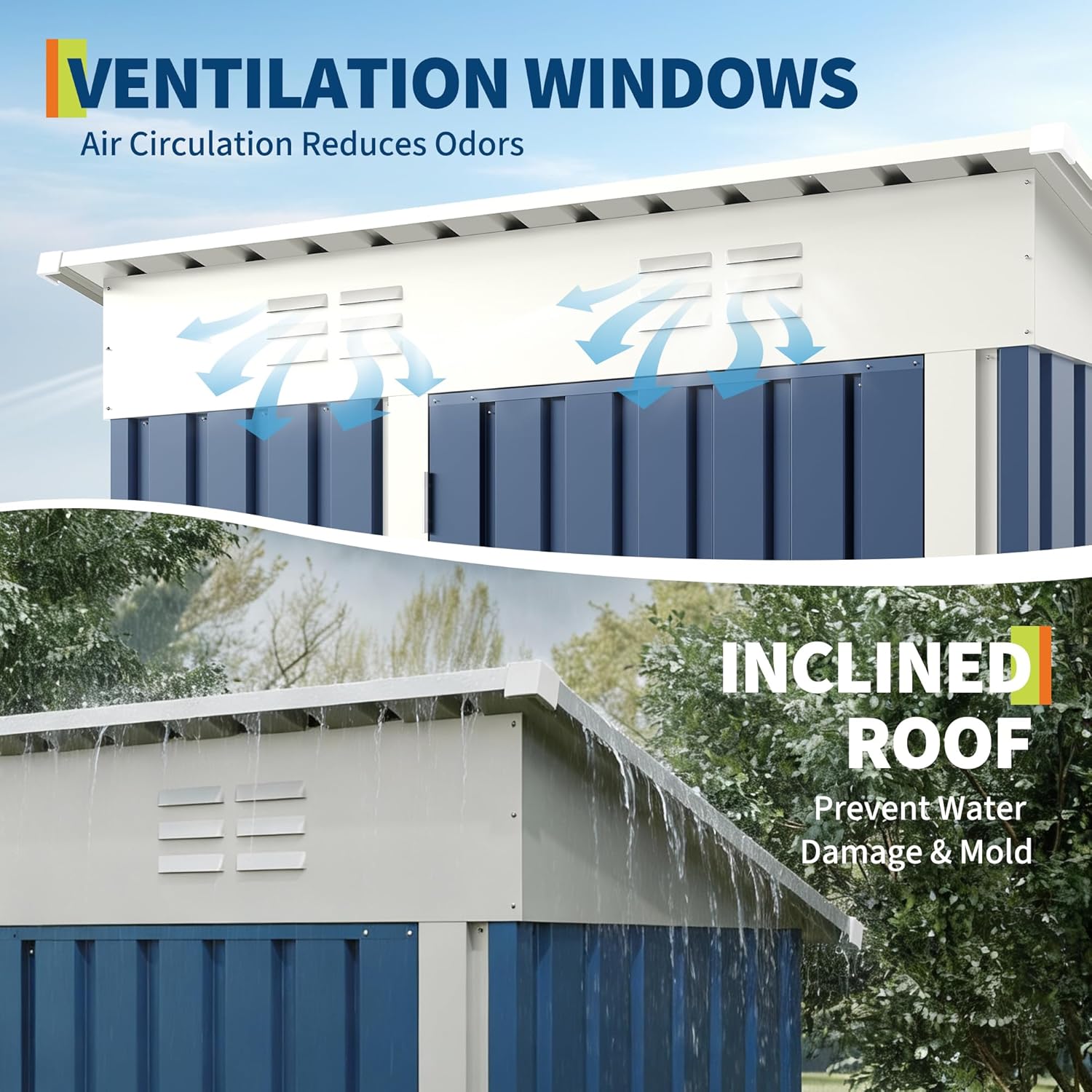 5x3FT Multi-Used Outdoor Storage Shed (Navy Blue) review